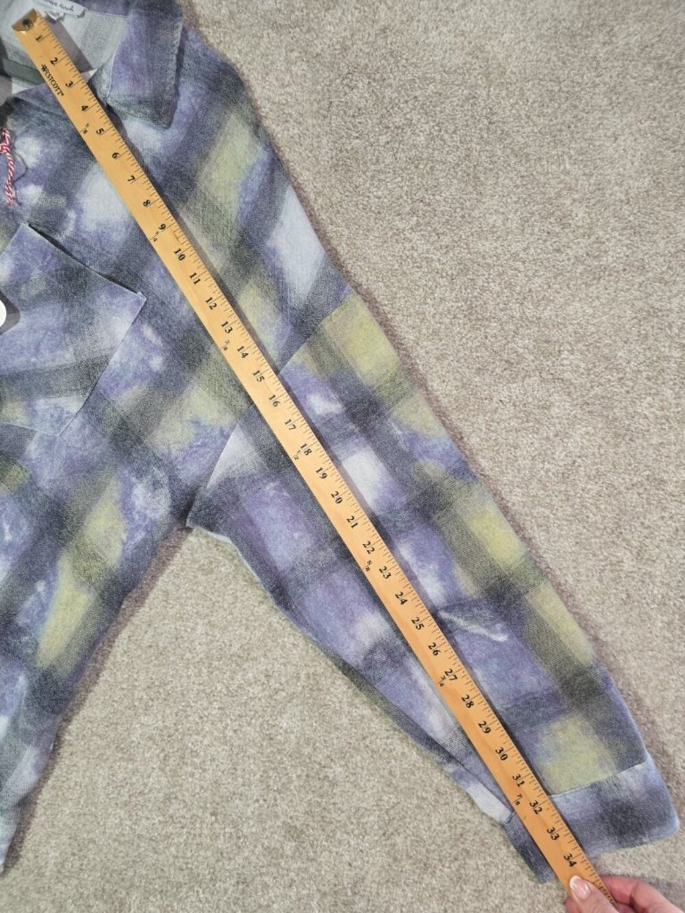 OOAK Upcycled Flannel Shacket Shirt Be Kind Sunflower Patch Oversized Women's 1X - Picture 12 of 13